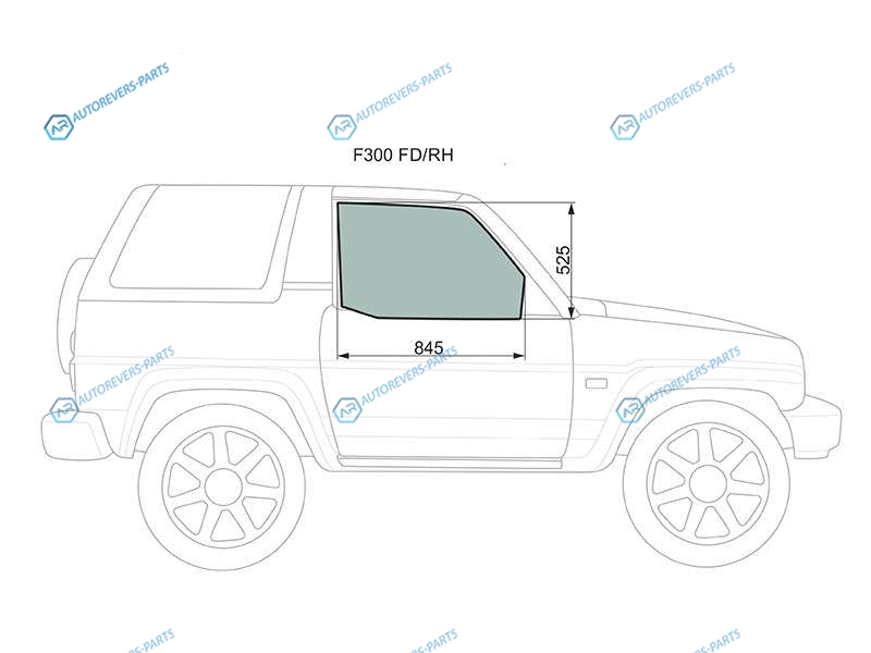 F300 FDRH Стекло переднее правое опускное DAIHATSU ROCKYFEROSA 90-97
