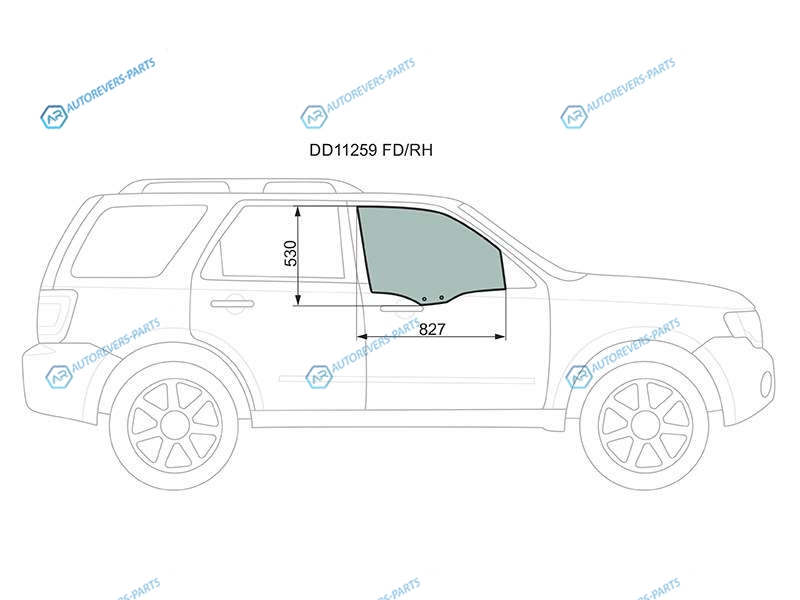 DD11259 FDRH Стекло переднее правое опускное FORD ESCAPE II (USA) 07-12