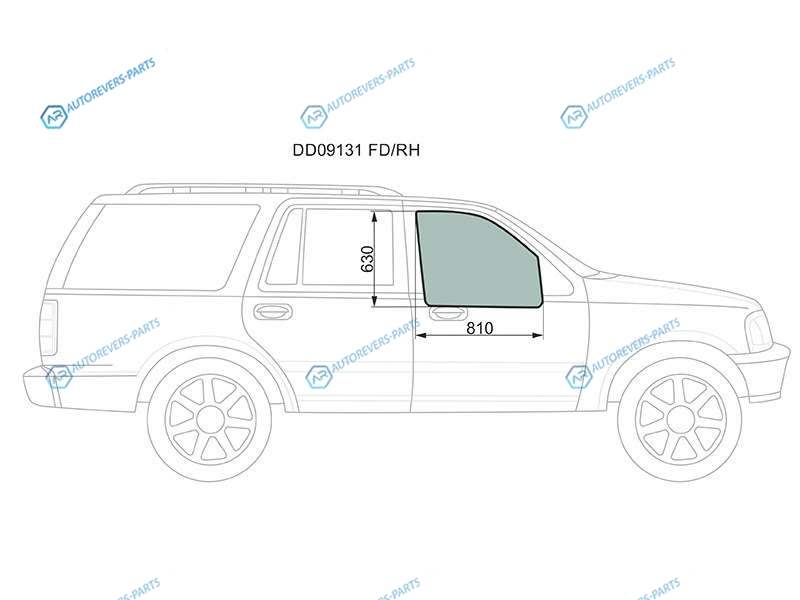 DD09131 FDRH Стекло переднее правое опускное FORD EXPEDITIONLINCOLN NAVIGATOR 96-02