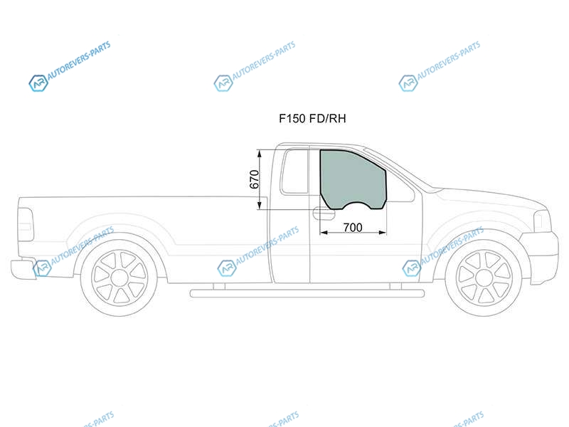 F150 FDRH Стекло переднее правое опускное FORD 24D (Standart cab) 04-08