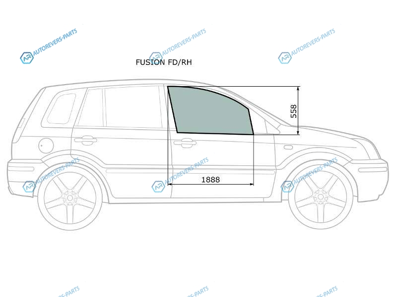 FUSION FDRH Стекло переднее правое опускное FORD 02-12
