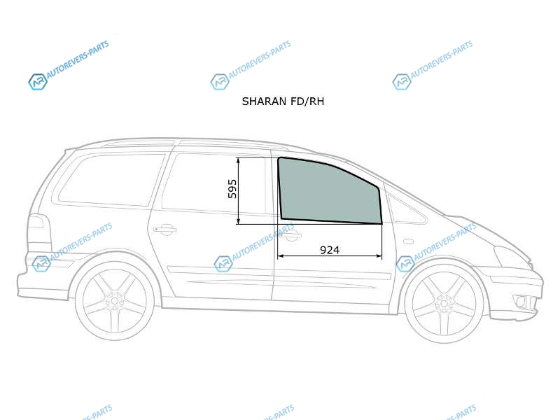 SHARAN FDRH Стекло переднее правое опускное FORD GALAXY 95-06VOLKSWAGEN 95-09