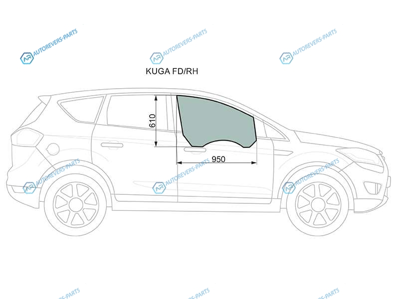 KUGA FDRH Стекло переднее правое опускное FORD 08-12