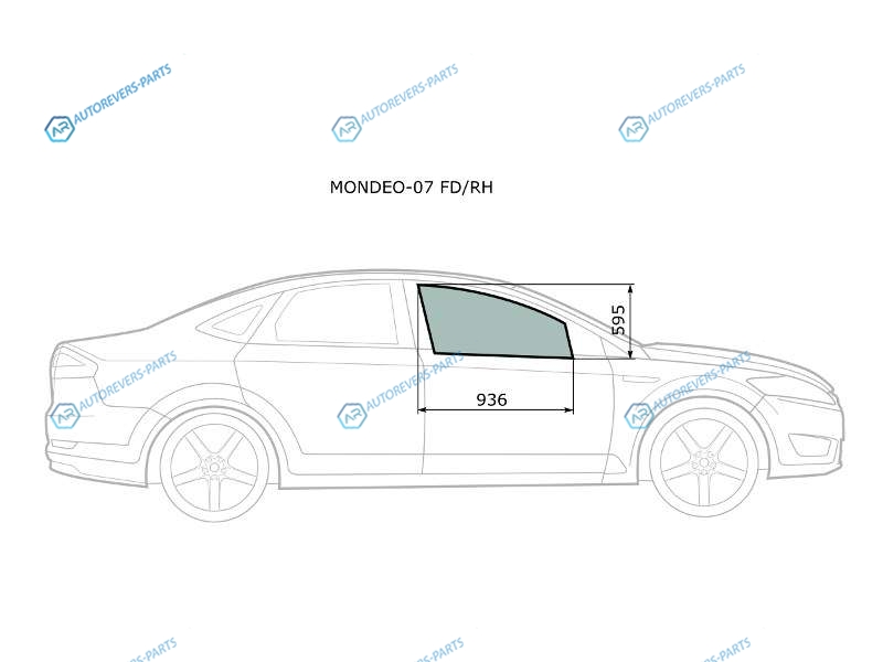 MONDEO-07 FDRH Стекло переднее правое опускное FORD MONDEO 45D 07-14