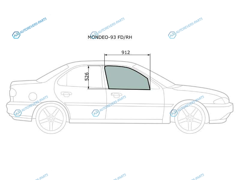 MONDEO-93 FDRH Стекло переднее правое опускное FORD MONDEO 45D 93-00