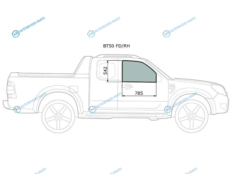BT50 FDRH Стекло переднее правое опускное FORD RANGERMAZDA PICKUP 24D 06-11