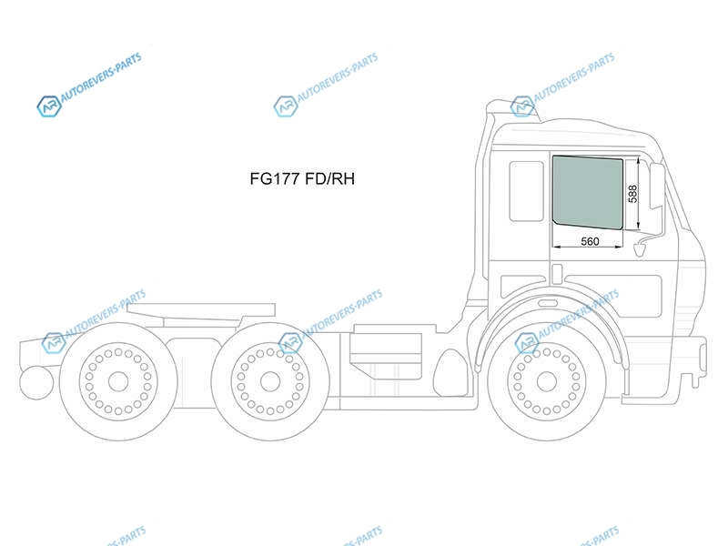 FG177 FDRH Стекло переднее правое опускное HINO RANGER TRUCK FD170 80-89