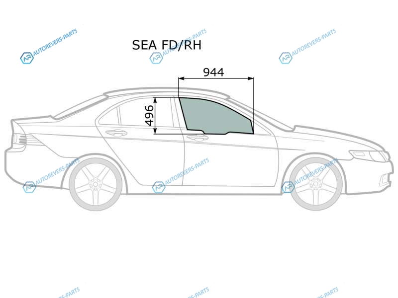 SEA FDRH Стекло переднее правое опускное HONDA ACCORD 02-08ACURA TSX 45D 04-08