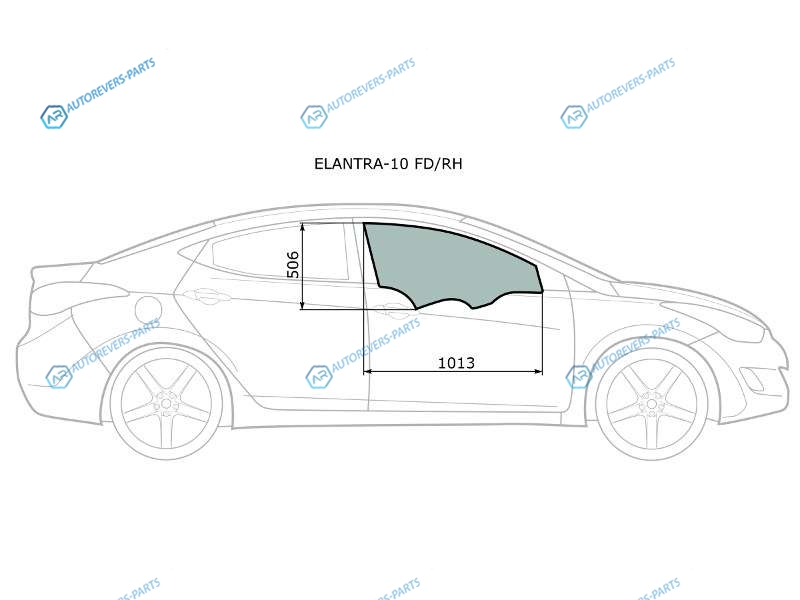 ELANTRA-10 FDRH Стекло переднее правое опускное HYUNDAI ELANTRAAVANTE 10-16