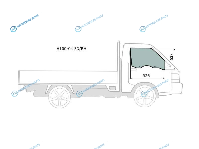 H100-04 FDRH Стекло переднее правое опускное HYUNDAI PORTER H100 TRUCK 04-