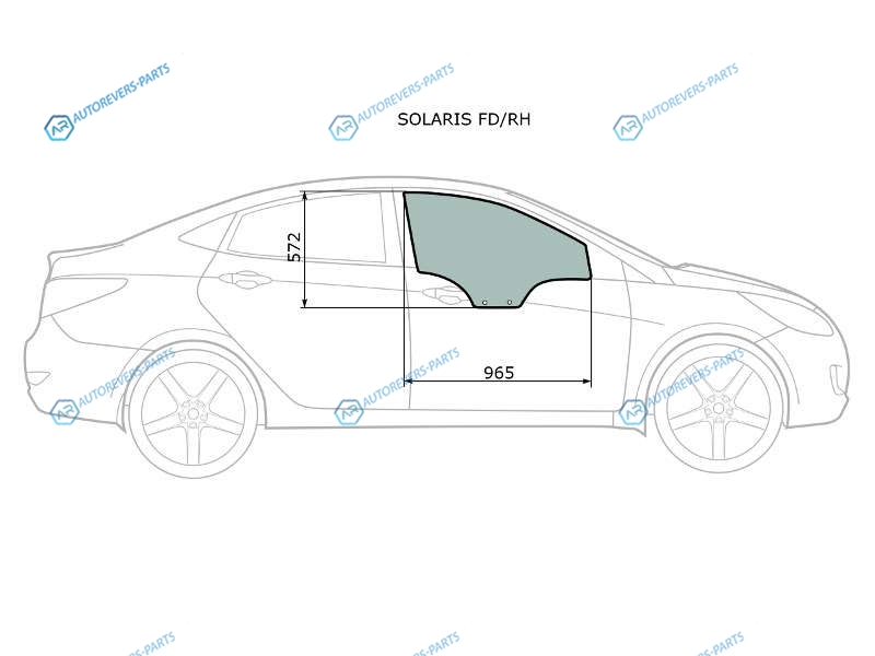 SOLARIS FDRH Стекло переднее правое опускное HYUNDAI SOLARISKIA RIO 45D 10-17