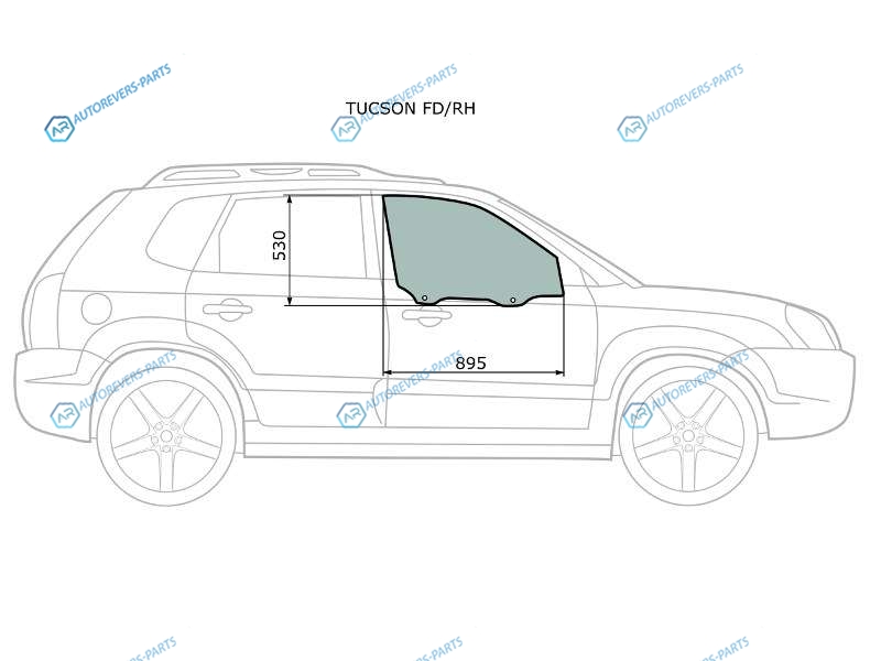 TUCSON FDRH Стекло переднее правое опускное HYUNDAI 04-10