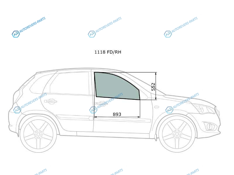 1118 FDRH Стекло переднее правое опускное LADA KALINA 45D SEDWGNHBK 04- GRANTA 11-