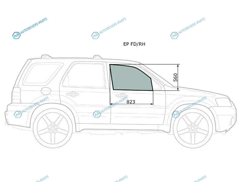 EP FDRH Стекло переднее правое опускное MAZDA TRIBUTE 00-07FORD MAVERICK 00-07ESCAPE I 00-12