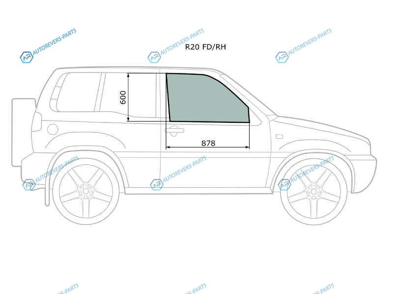 R20 FDRH Стекло переднее правое опускное NISSAN TERRANO II MISTRAL 35D 93-06FORD MAVERICK 93-98