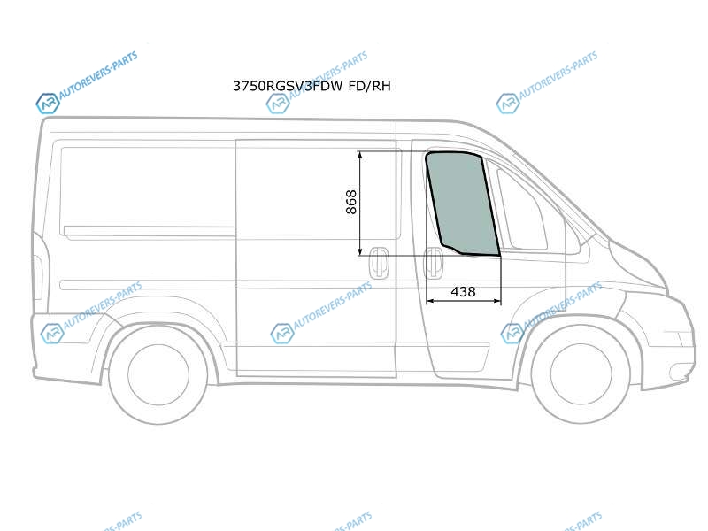 3750RGSV3FDW FDRH Стекло переднее правое опускное PEUGEOT BOXER IIFIAT DUCATO IICITROEN JUMPER II 06-