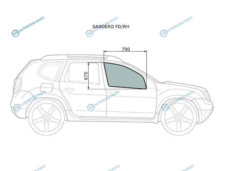 SANDERO FDRH Стекло переднее правое опускное RENAULT 08-14RENAULT DUSTER 10-21NISSAN TERRANO 14-