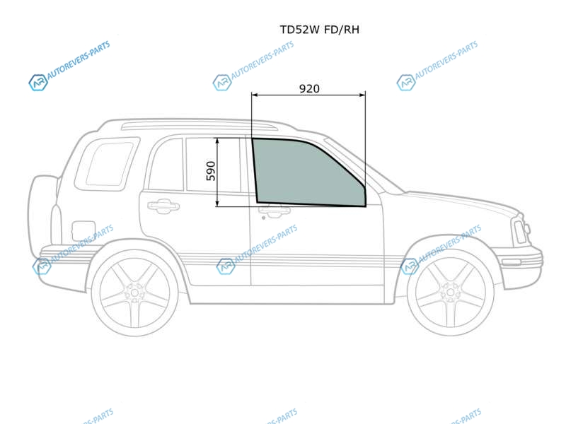 TD52W FDRH Стекло переднее правое опускное SUZUKI GRAND VITARAESCUDOCHEVROLET TRACKER 5D 97-05