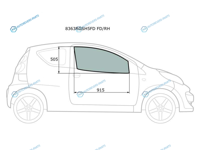 8363RGSH5FD FDRH Стекло переднее правое опускное TOYOTA AYGOPEUGEOT 107CITROEN C1 5D 05-14