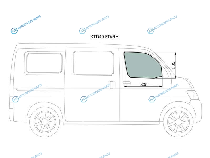 XTD40 FDRH Стекло переднее правое опускное TOYOTA LITETOWNACEDAIHATSU GRAN MAX 08-