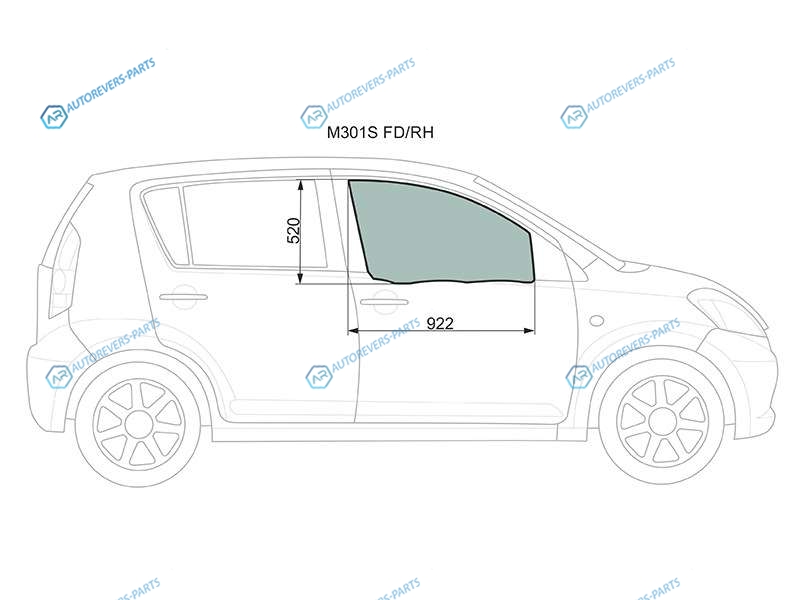 M301S FDRH Стекло переднее правое опускное TOYOTA PASSODAIHATSU BOONSIRION 04-09