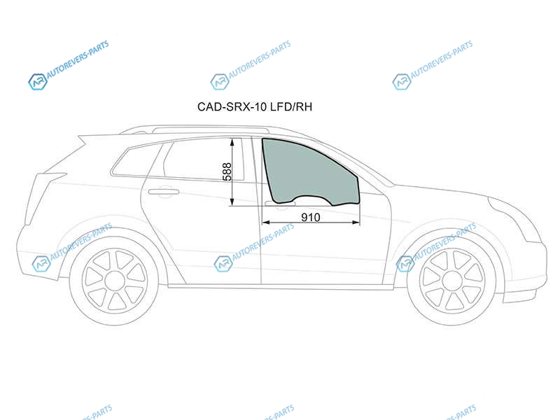 CAD-SRX-10 LFDRH Стекло переднее правое опускное триплекс CADILLAC SRX 10-16