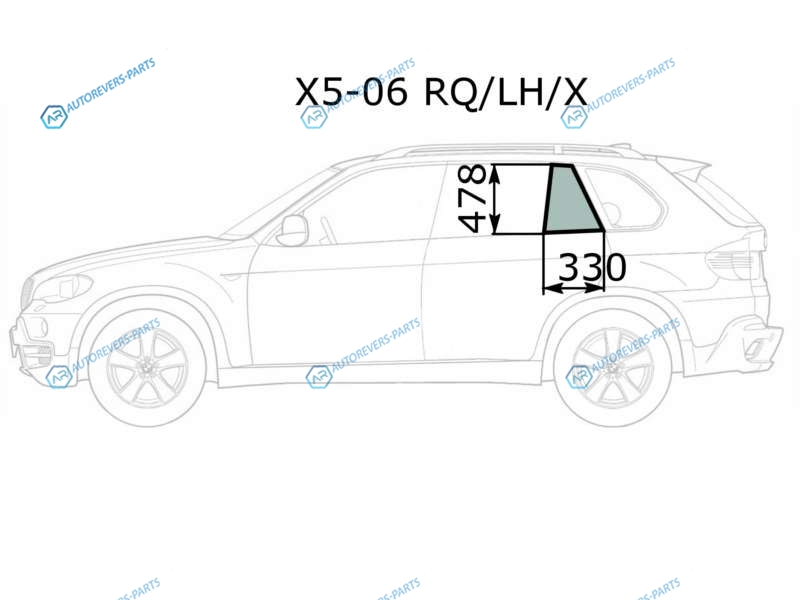 X5-06 RQLHX Стекло форточки (уголок) задней левой двери BMW X5 E70 06-13