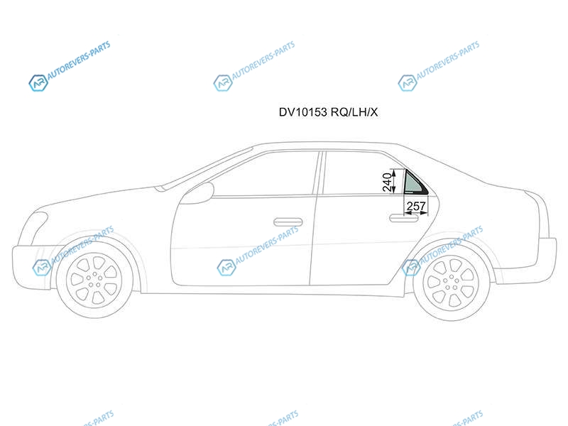 DV10153 RQLHX Стекло форточки (уголок) задней левой двери CADILLAC CTS 02-06