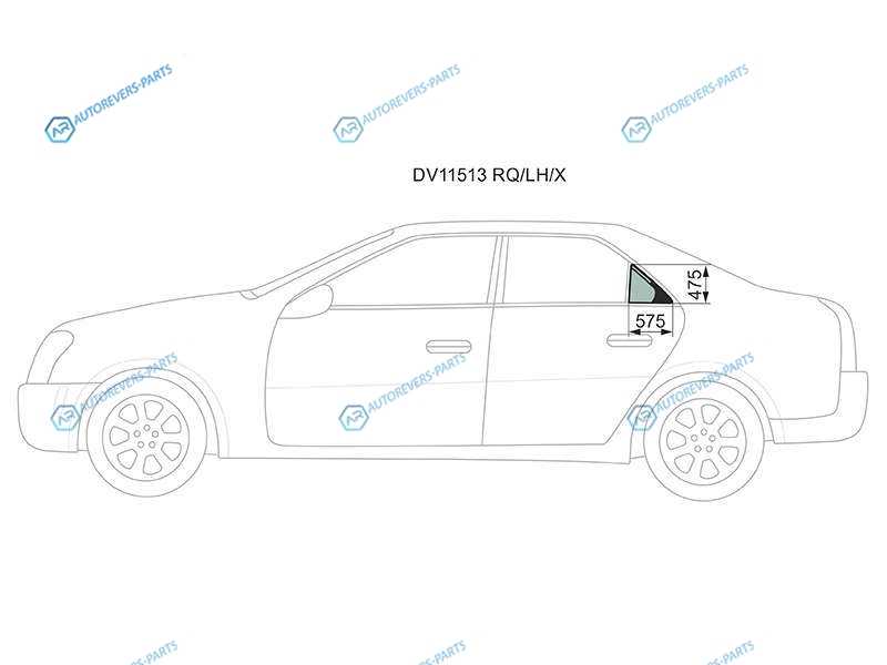 DV11513 RQLHX Стекло форточки (уголок) задней левой двери CADILLAC CTS 4D 07-13
