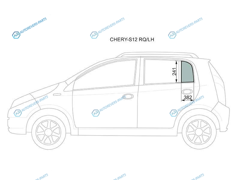 CHERY-S12 RQLH Стекло форточки (уголок) задней левой двери CHERY KIMO(S12) 5D HBK 07-15