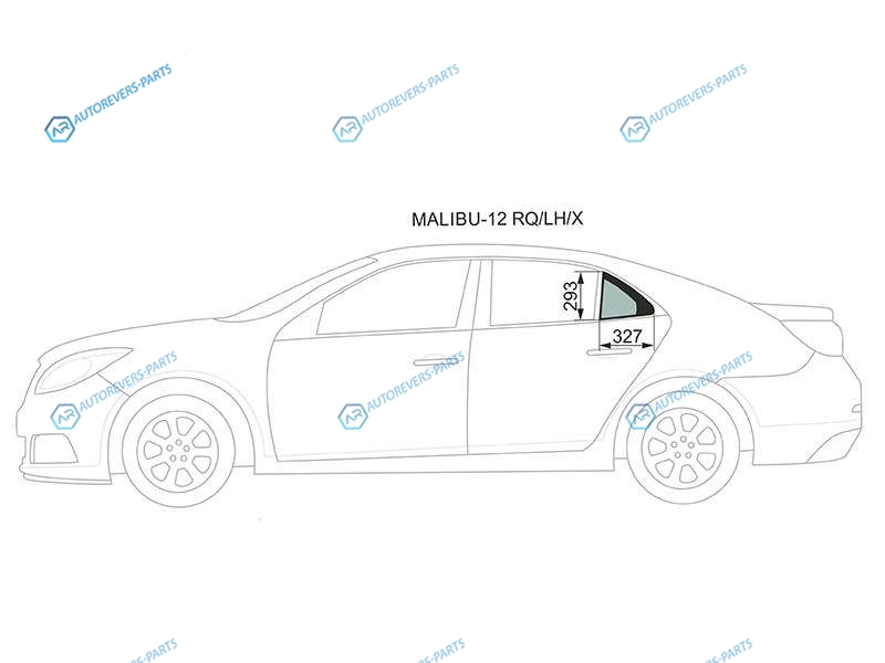 MALIBU-12 RQLHX Стекло форточки (уголок) задней левой двери CHEVROLET MALIBU 4D 12-16