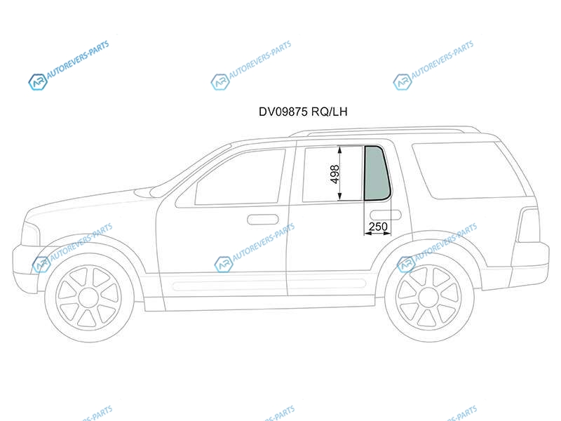 DV09875 RQLH Стекло форточки (уголок) задней левой двери FORD EXPLORER 03-10