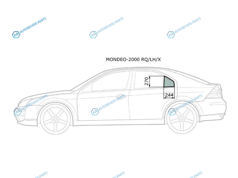 MONDEO-2000 RQLHX Стекло форточки (уголок) задней левой двери FORD MONDEO 4D 00-07