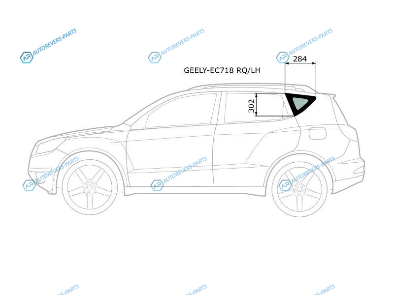 GEELY-EC718 RQLH Стекло форточки (уголок) задней левой двери GEELY EMGRAND EC7 4D 09-16