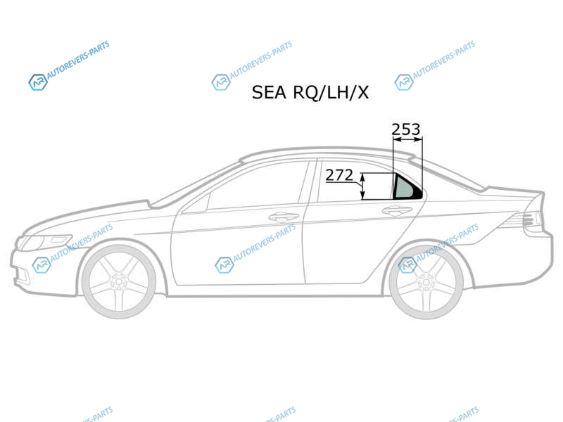 SEA RQLHX Стекло форточки (уголок) задней левой двери HONDA ACCORD 02-08ACURA TSX 4D 04-08
