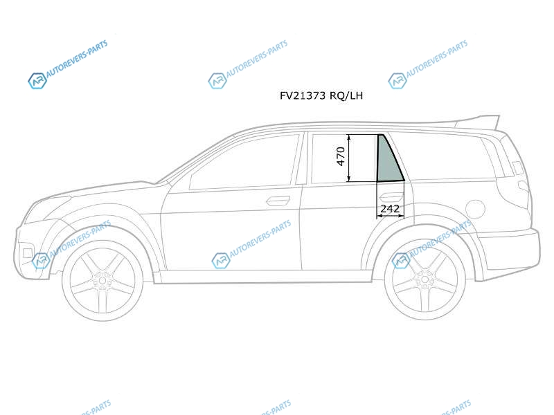 FV21373 RQLH Стекло форточки (уголок) задней левой двери ISUZU AXIOM 02-04