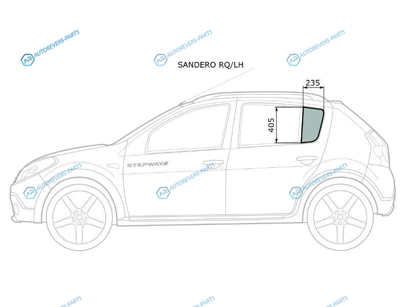 SANDERO RQLH Стекло форточки (уголок) задней левой двери RENAULT 08-14RENAULT STEPWAY 10-14