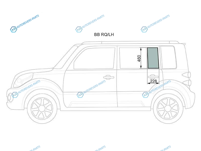BB RQLH Стекло форточки (уголок) задней левой двери TOYOTA BBSCION XB 00-05