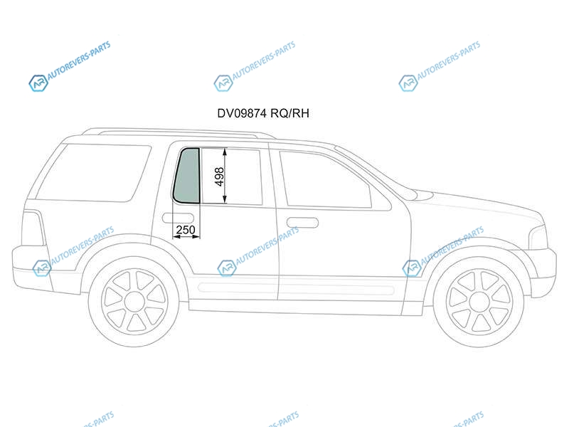 DV09874 RQRH Стекло форточки (уголок) задней правой двери FORD EXPLORER 03-10