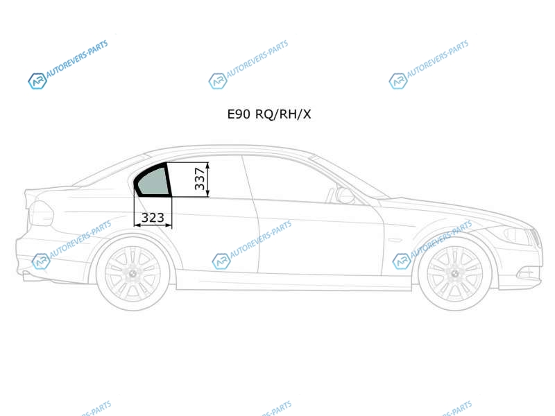 E90 RQRHX Стекло форточки (уголок) задней правой двери BMW 3 SERIES 4D 05-11