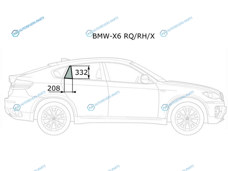 BMW-X6 RQRHX Стекло форточки (уголок) задней правой двери BMW X6 E71 08-14