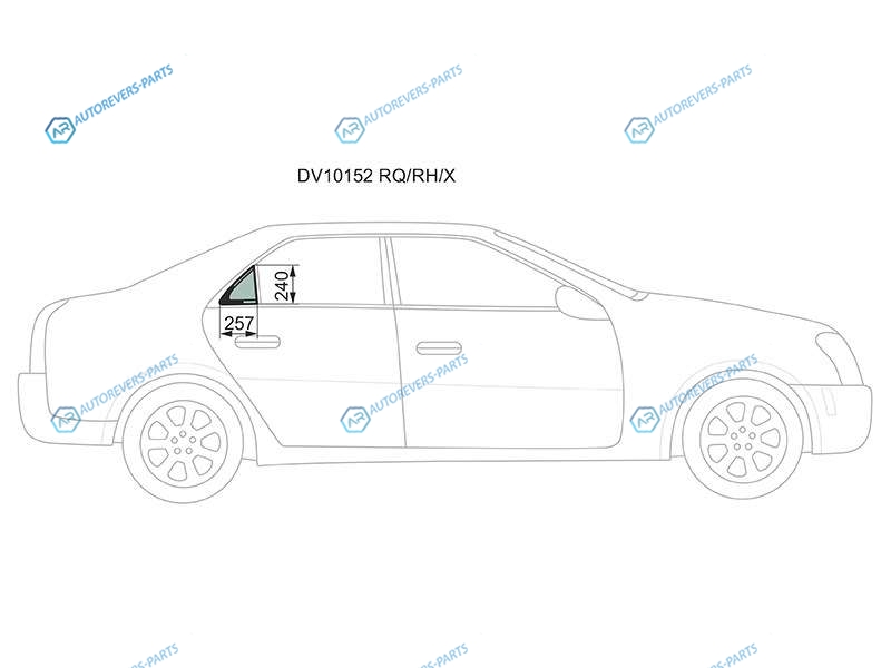 DV10152 RQRHX Стекло форточки (уголок) задней правой двери CADILLAC CTS 02-06