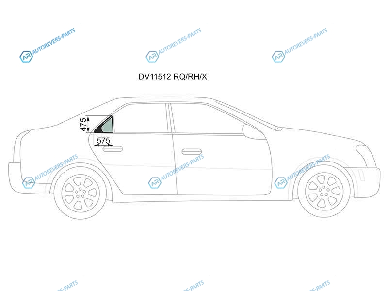 DV11512 RQRHX Стекло форточки (уголок) задней правой двери CADILLAC CTS 4D 07-13