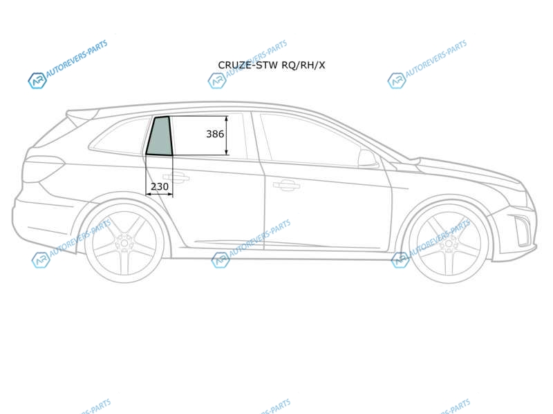 CRUZE-STW RQRHX Стекло форточки (уголок) задней правой двери CHEVROLET CRUZE STW 5D 12-15