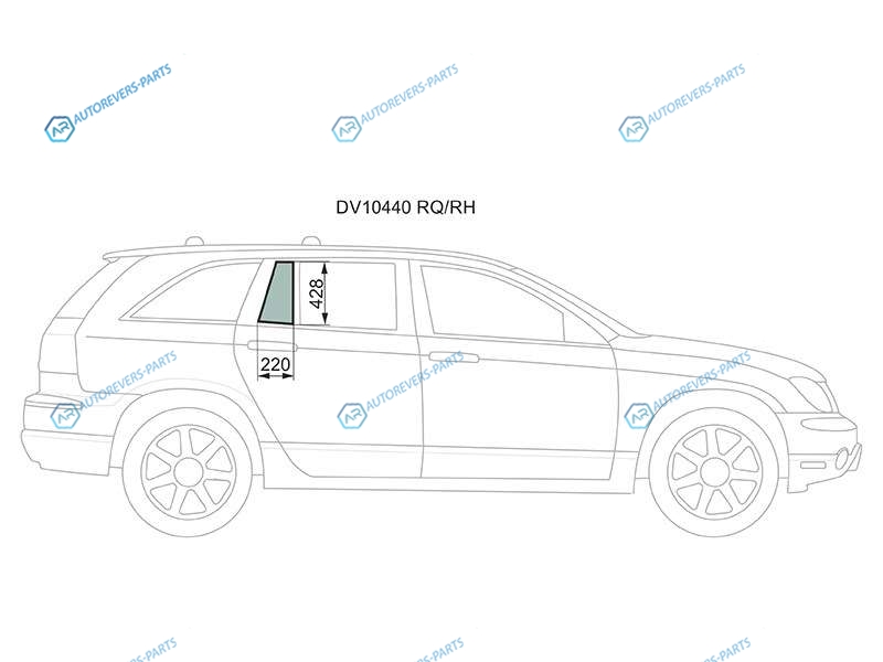 DV10440 RQRH Стекло форточки (уголок) задней правой двери CHRYSLER PACIFICA 5D 04-08