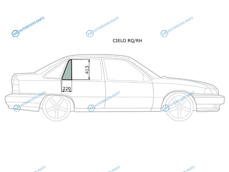 CIELO RQRH Стекло форточки (уголок) задней правой двери DAEWOO NEXIA 95-16
