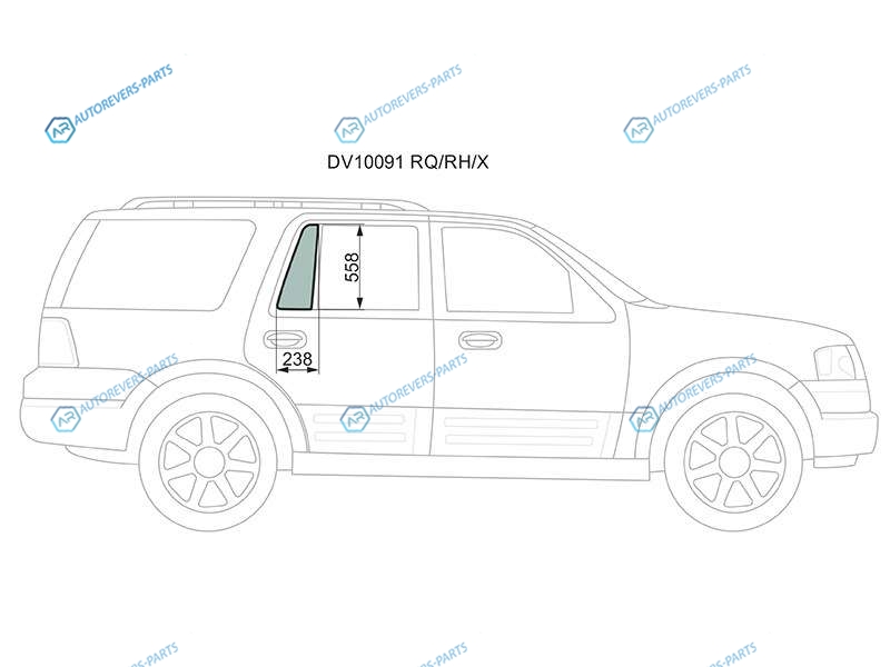 DV10091 RQRHX Стекло форточки (уголок) задней правой двери FORD EXPEDITIONLINCOLN NAVIGATOR 02-06