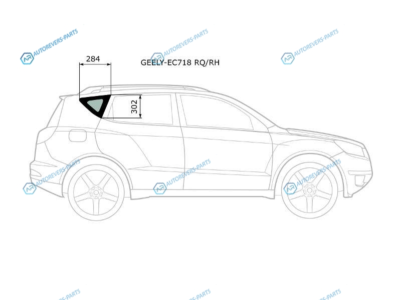 GEELY-EC718 RQRH Стекло форточки (уголок) задней правой двери GEELY EMGRAND EC7 4D 09-16