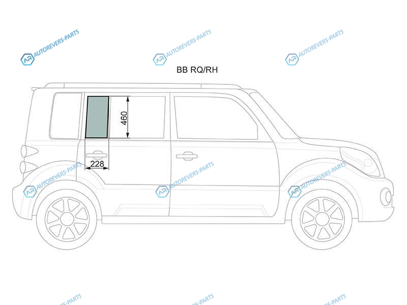 BB RQRH Стекло форточки (уголок) задней правой двери TOYOTA BBSCION XB 00-05