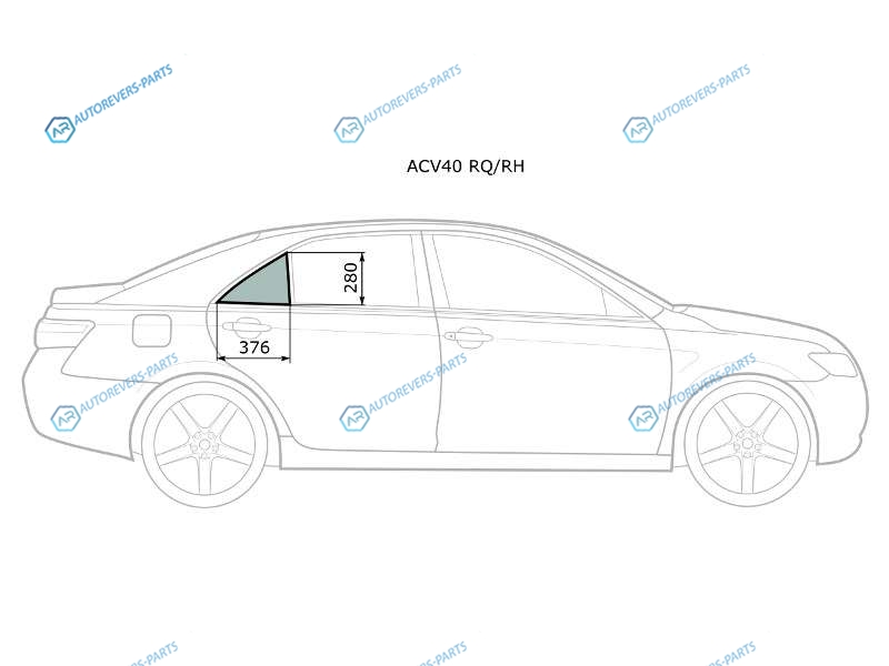 ACV40 RQRH Стекло форточки (уголок) задней правой двери TOYOTA CAMRY CV4 06-11